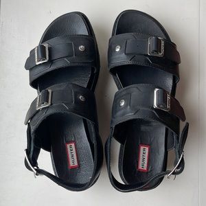 Hunter Leather Platform Sandals